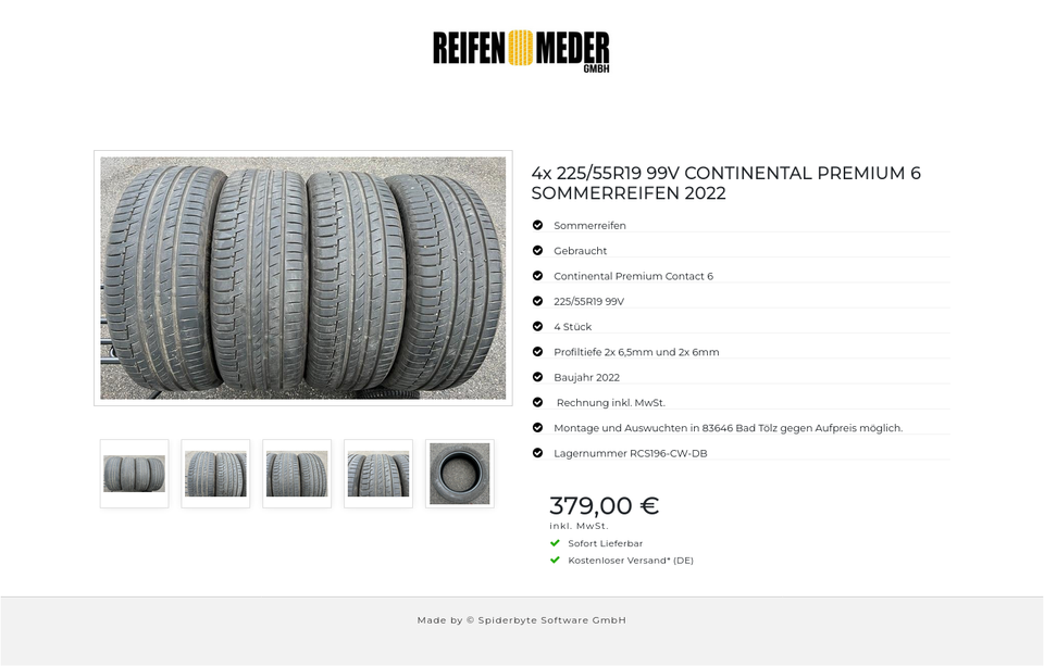 4x 225/55R19 99V CONTINENTAL PREMIUM 6 SOMMERREIFEN 2022 #11XV – Bild 6