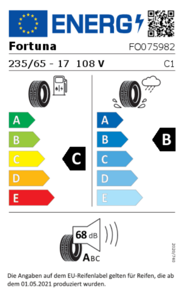 4x 235/65R17 108V XL FORTUNA ECOPLUS UHP SOMMERREIFEN NEU – Bild 3