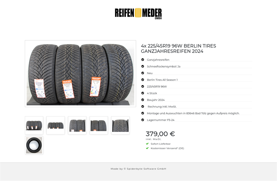 4x 225/45R19 96W BERLIN TIRES GANZJAHRESREIFEN 2024 #1N6N – Bild 7