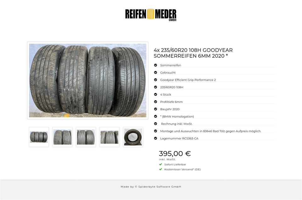 4x 235/60R20 108H GOODYEAR SOMMERREIFEN 6MM 2020 * #9905 – Bild 6