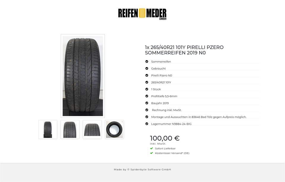 1x 265/40R21 101Y PIRELLI PZERO SOMMERREIFEN 2019 N0 #1OKF – Bild 5