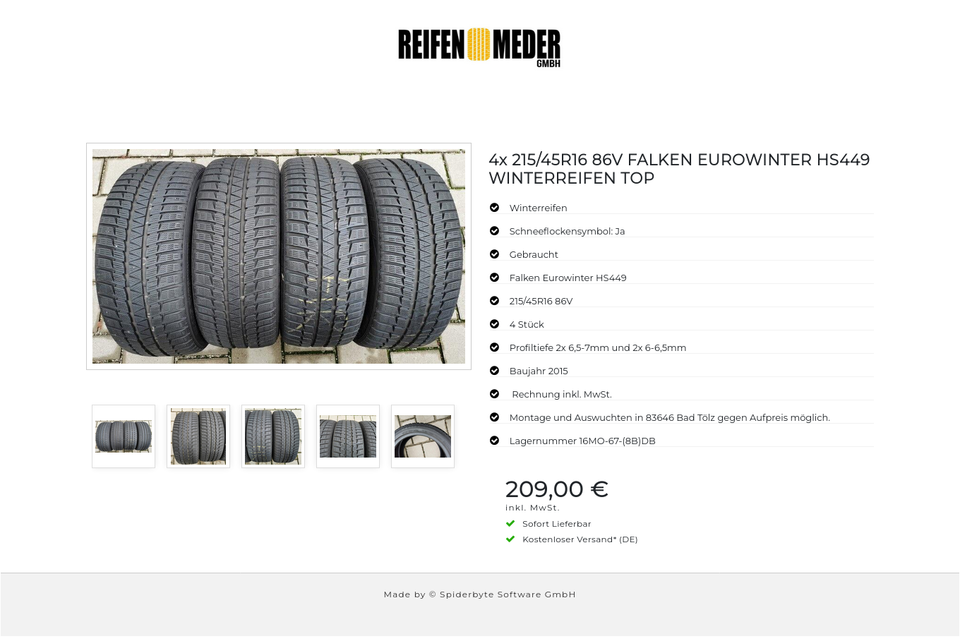 4x 215/45R16 86V FALKEN EUROWINTER HS449 WINTERREIFEN TOP #6185 – Bild 6