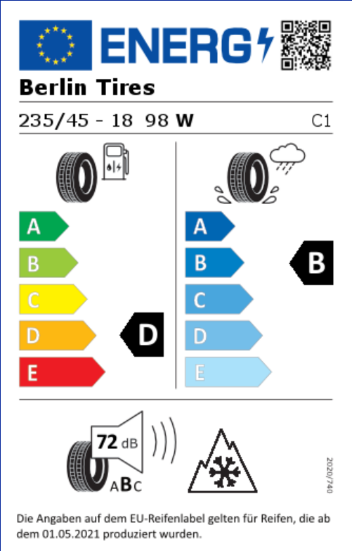 4X 235/45R18 98W BERLIN TIRES ALL SEASON ALLWETTERREIFEN NEU – Bild 9
