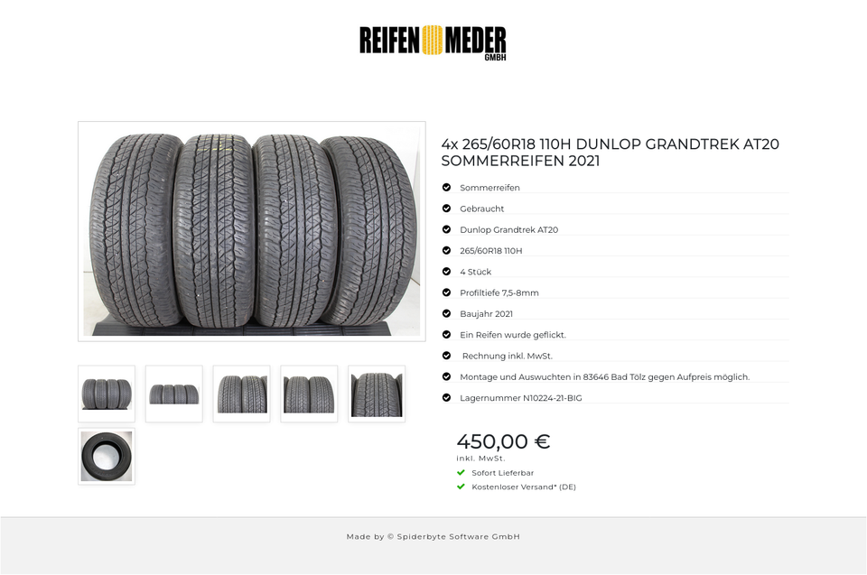 4x 265/60R18 110H DUNLOP GRANDTREK AT20 SOMMERREIFEN 2021 #1P7I – Bild 7