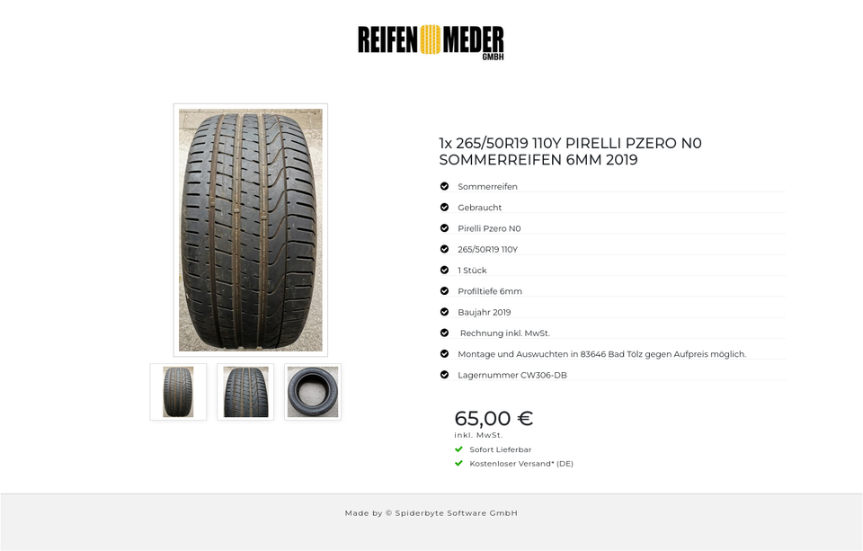 1x 265/50R19 110Y PIRELLI PZERO N0 SOMMERREIFEN 6MM 2019 #7189 – Bild 4