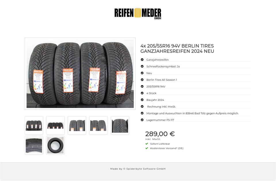 4x 205/55R16 94V BERLIN TIRES GANZJAHRESREIFEN 2024 NEU #1WQO – Bild 8