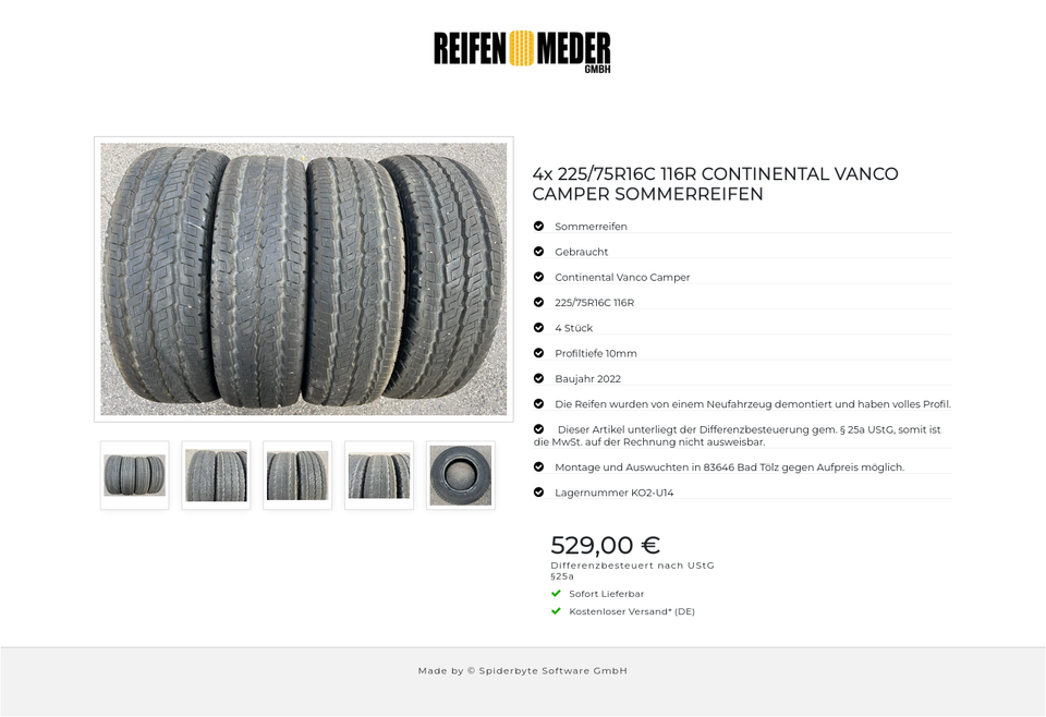 4x 225/75R16C 116R CONTINENTAL VANCO CAMPER SOMMERREIFEN #1ACY – Bild 6