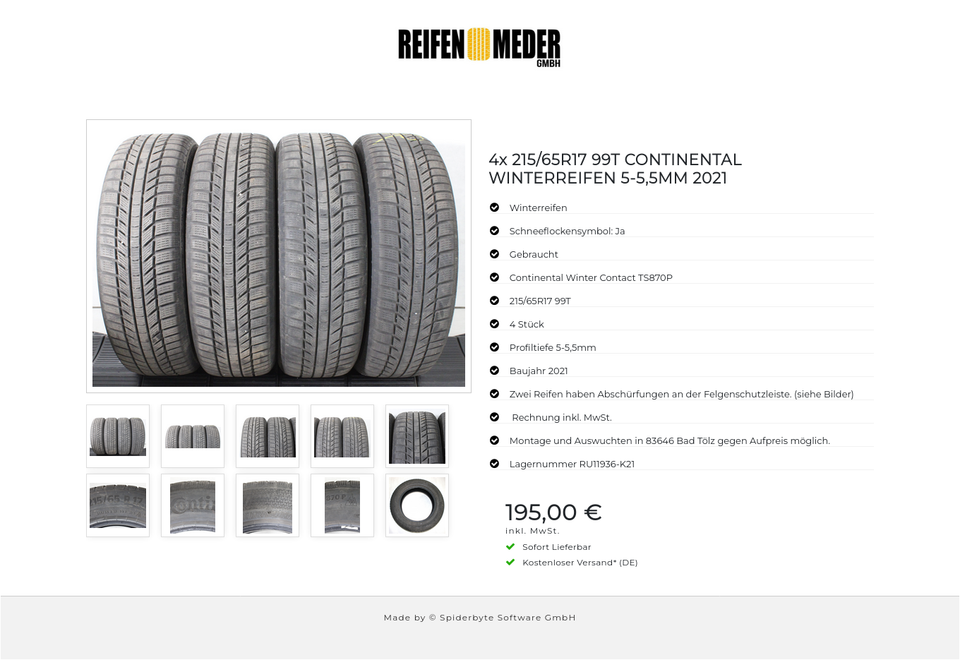 4x 215/65R17 99T CONTINENTAL WINTERREIFEN 5-5,5MM 2021 #237E – Bild 11