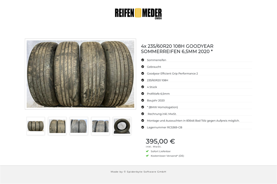 4x 235/60R20 108H GOODYEAR SOMMERREIFEN 6,5MM 2020 * #9911 – Bild 6
