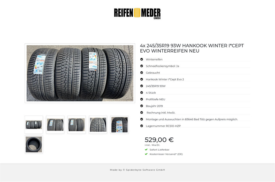 4x 245/35R19 93W HANKOOK WINTER I*CEPT EVO WINTERREIFEN NEU #21IN – Bild 7