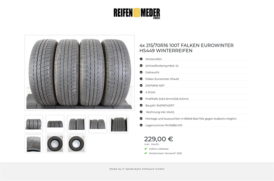 4x 215/70R16 100T FALKEN EUROWINTER HS449 WINTERREIFEN #1REZ – Bild 9