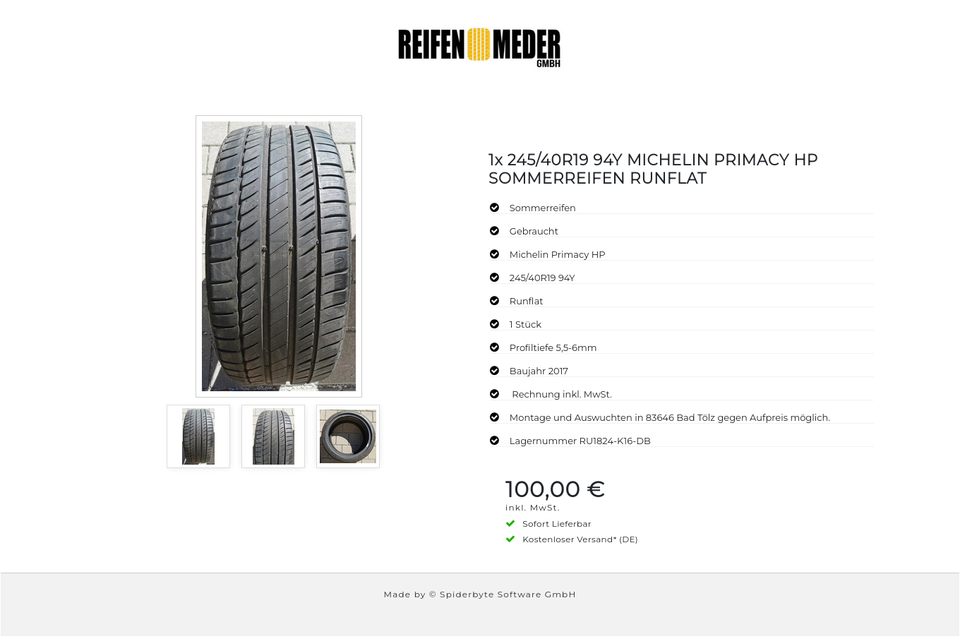 1x 245/40R19 94Y MICHELIN PRIMACY HP SOMMERREIFEN RUNFLAT #7464 – Bild 4