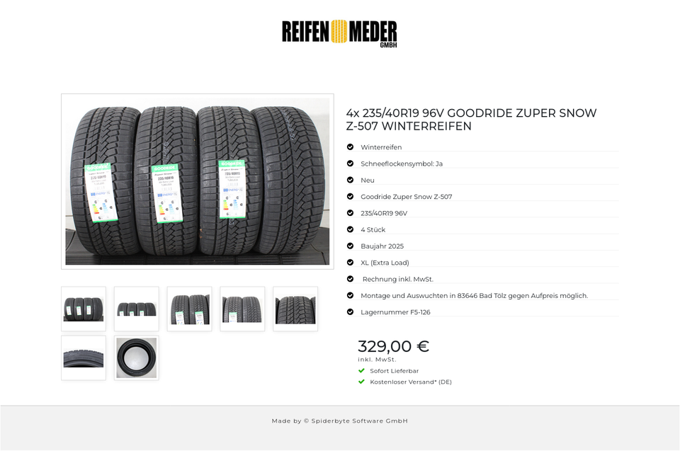 4x 235/40R19 96V GOODRIDE ZUPER SNOW Z-507 WINTERREIFEN #230B – Bild 8