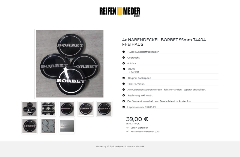 4x NABENDECKEL BORBET 55mm 74404 FREIHAUS #20BM – Bild 9