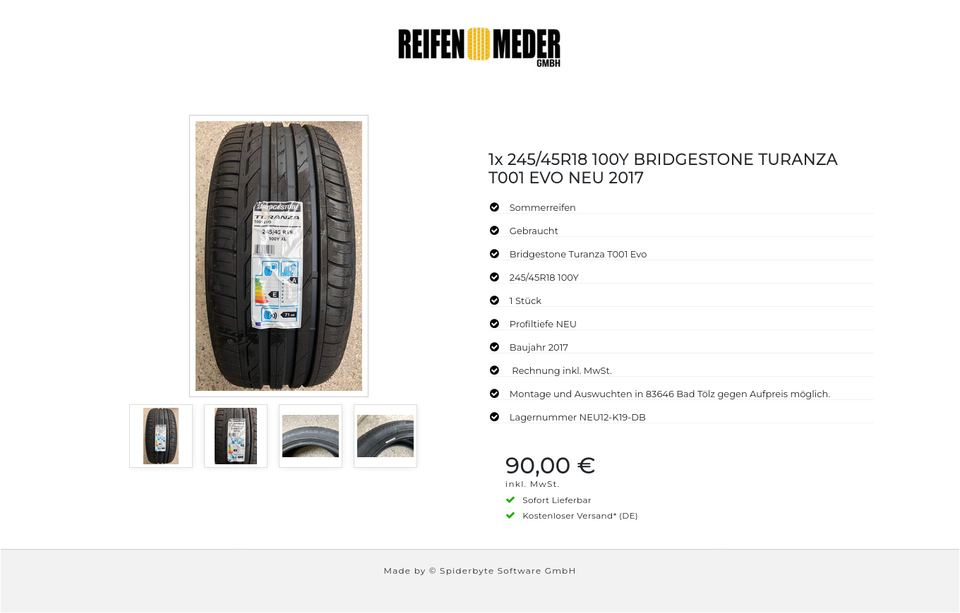 1x 245/45R18 100Y BRIDGESTONE TURANZA T001 EVO NEU 2017 #6447 – Bild 5