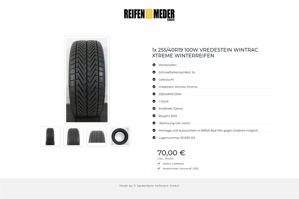1x 255/40R19 100W VREDESTEIN WINTRAC XTREME WINTERREIFEN #1LXD – Bild 5