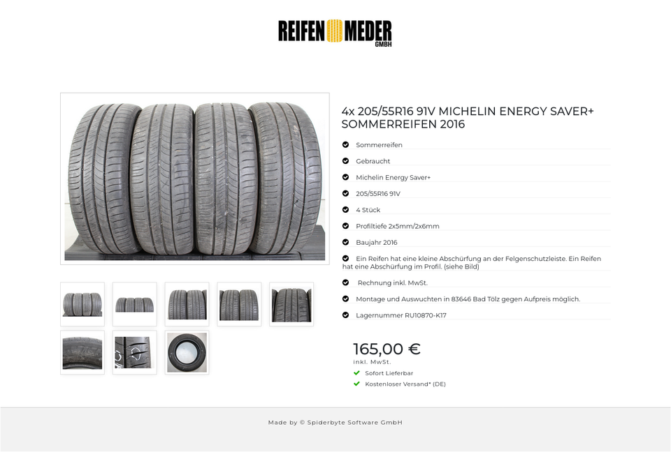 4x 205/55R16 91V MICHELIN ENERGY SAVER+ SOMMERREIFEN 2016 #1SWG – Bild 9