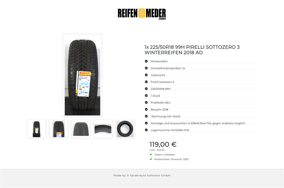 1x 225/50R18 99H PIRELLI SOTTOZERO 3 WINTERREIFEN 2018 AO #1PAR – Bild 6