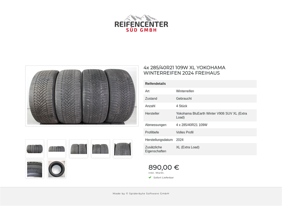 4x 285/40R21 109W XL YOKOHAMA WINTERREIFEN 2024 FREIHAUS #1V1U – Bild 8