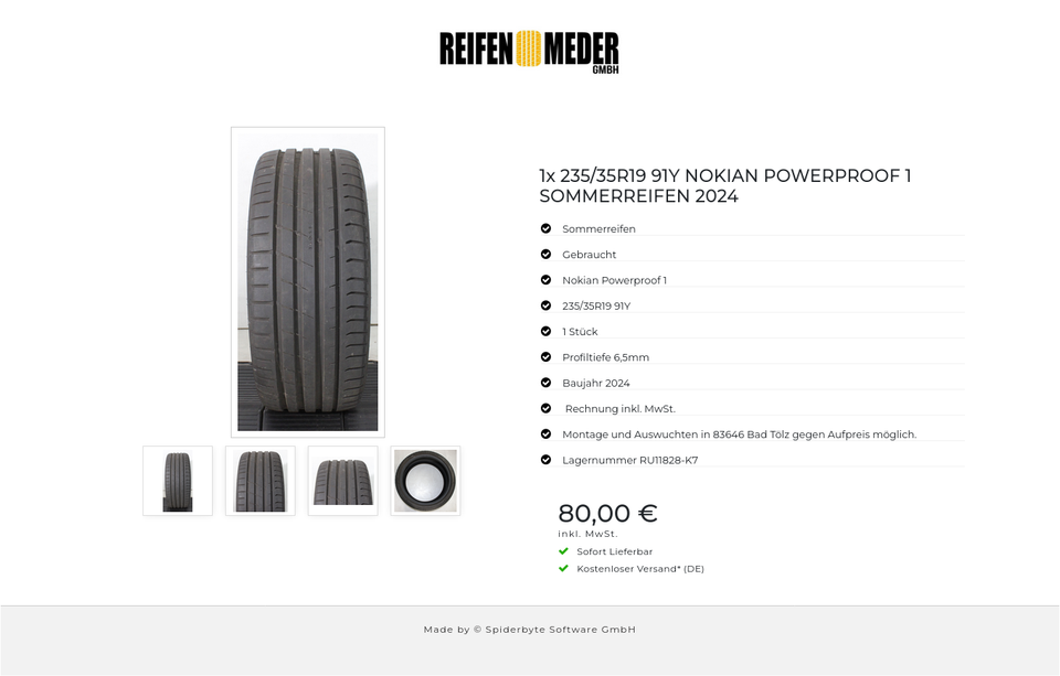 1x 235/35R19 91Y NOKIAN POWERPROOF 1 SOMMERREIFEN 2024 #208O – Bild 5