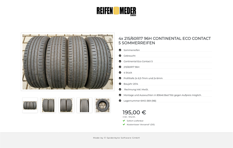 4x 215/60R17 96H CONTINENTAL ECO CONTACT 5 SOMMERREIFEN #10WU – Bild 6