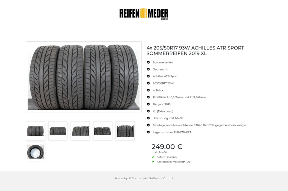 4x 205/50R17 93W ACHILLES ATR SPORT SOMMERREIFEN 2019 XL #1AZP – Bild 7