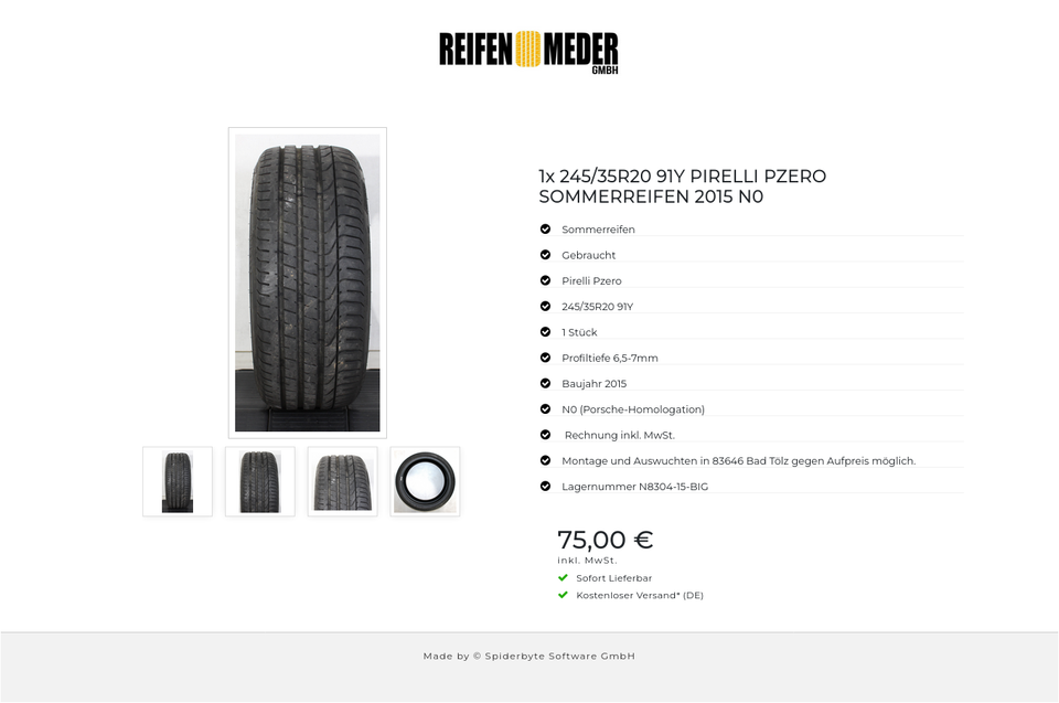 1x 245/35R20 91Y PIRELLI PZERO SOMMERREIFEN 2015 N0 #1GWK – Bild 5