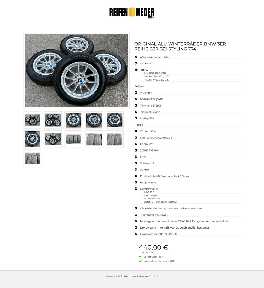 ORIGINAL ALU WINTERRÄDER BMW 3ER REIHE G20 G21 STYLING 774 #7080 – Bild 12