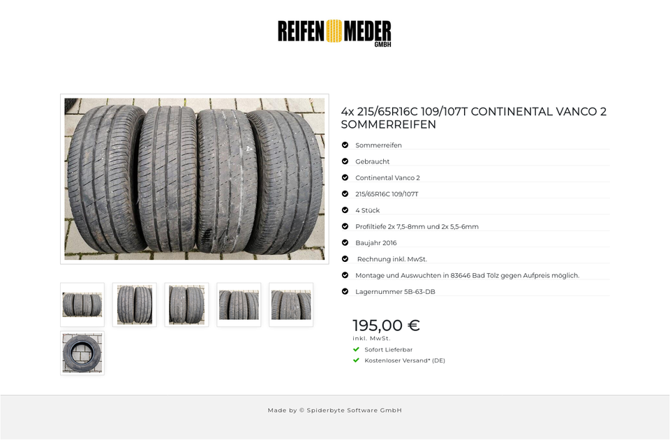 4x 215/65R16C 109/107T CONTINENTAL VANCO 2 SOMMERREIFEN #5284 – Bild 7