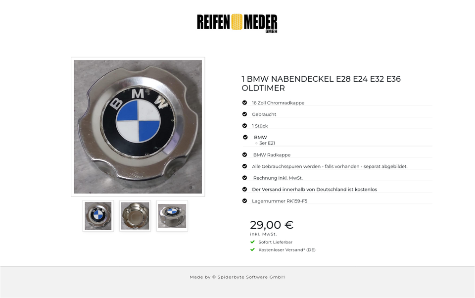 1 BMW NABENDECKEL E28 E24 E32 E36 OLDTIMER #1TBU – Bild 4