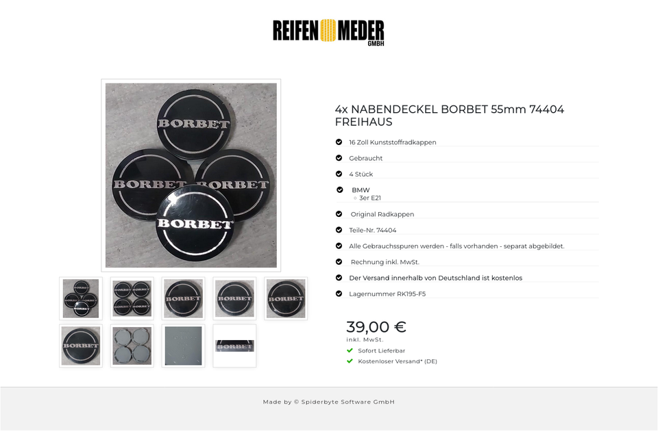 4x NABENDECKEL BORBET 55mm 74404 FREIHAUS #1U8G – Bild 10