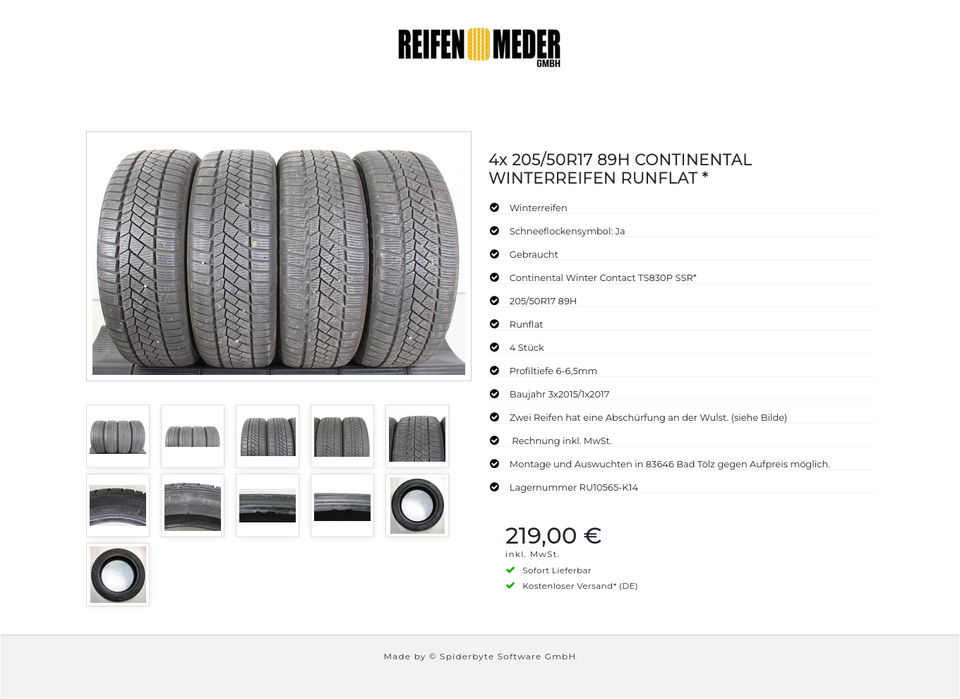 4x 205/50R17 89H CONTINENTAL WINTERREIFEN RUNFLAT * #1QOX – Bild 12