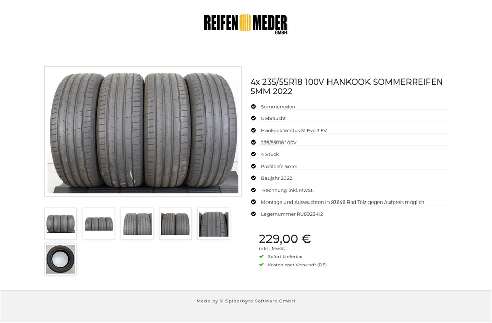 4x 235/55R18 100V HANKOOK SOMMERREIFEN 5MM 2022 #1J3H – Bild 7