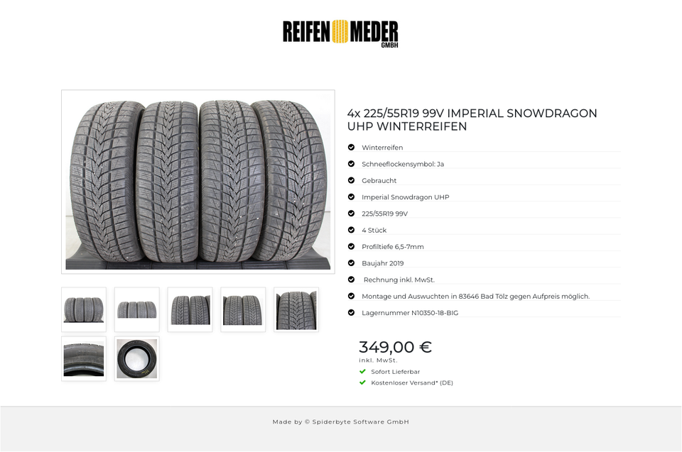 4x 225/55R19 99V IMPERIAL SNOWDRAGON UHP WINTERREIFEN #1PGX – Bild 8