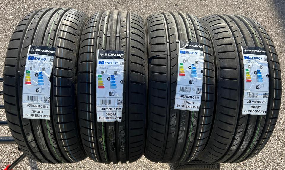 4x 205/55R16 91V DUNLOP SPORT BLURESPONSE SOMMERREIFEN NEU #1ACG