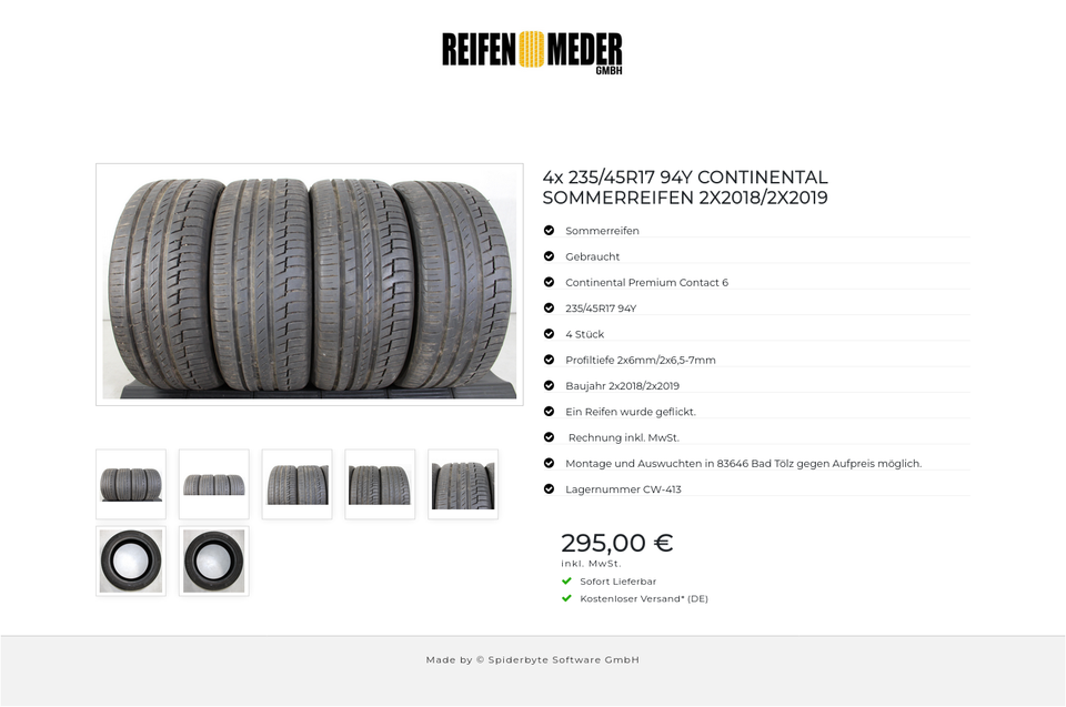 4x 235/45R17 94Y CONTINENTAL SOMMERREIFEN 2X2018/2X2019 #1N2G – Bild 8