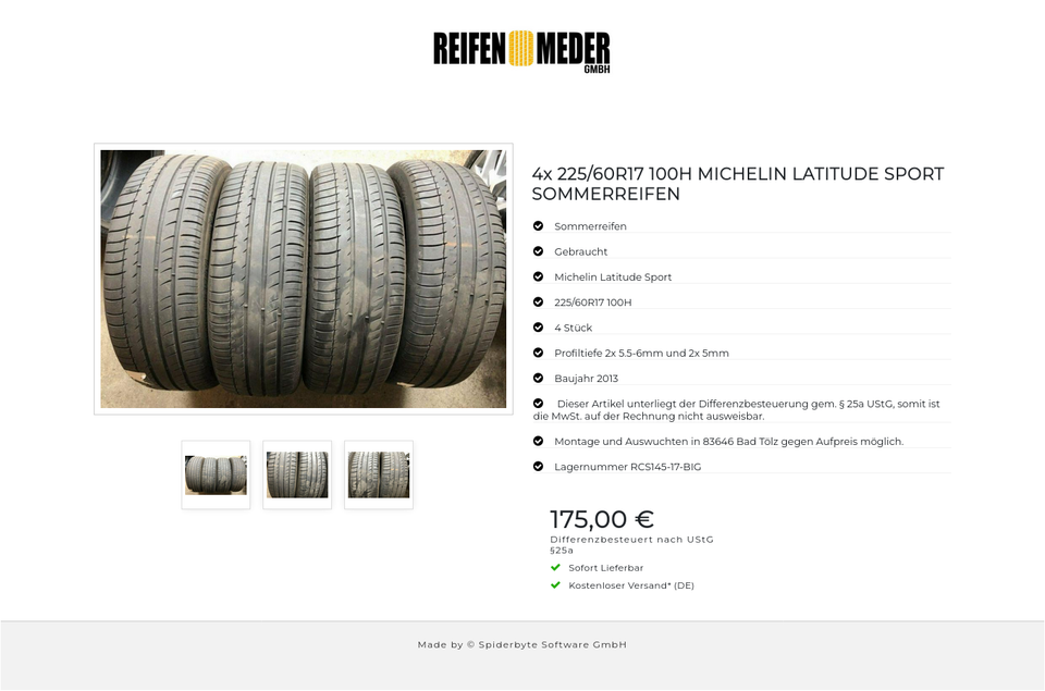 4x 225/60R17 100H MICHELIN LATITUDE SPORT SOMMERREIFEN #9420 – Bild 4