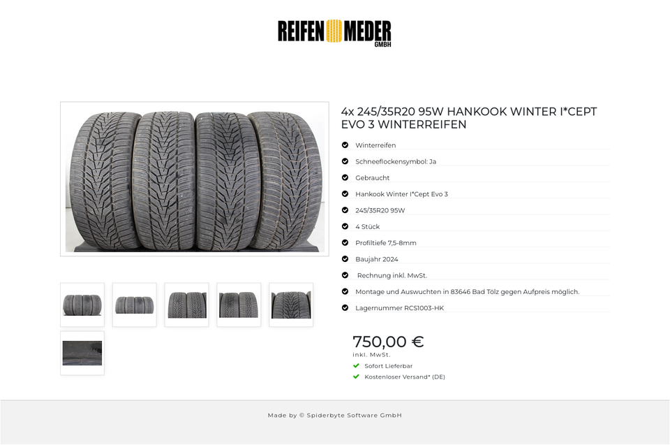 4x 245/35R20 95W HANKOOK WINTER I*CEPT EVO 3 WINTERREIFEN #1XMH – Bild 7