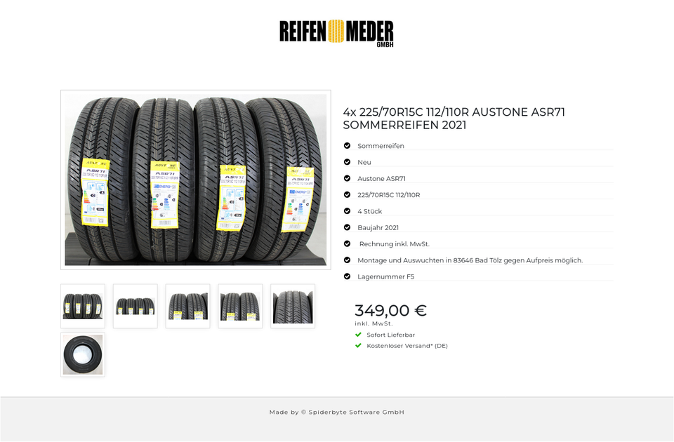 4x 225/70R15C 112/110R AUSTONE ASR71 SOMMERREIFEN 2021 #1LZV – Bild 7