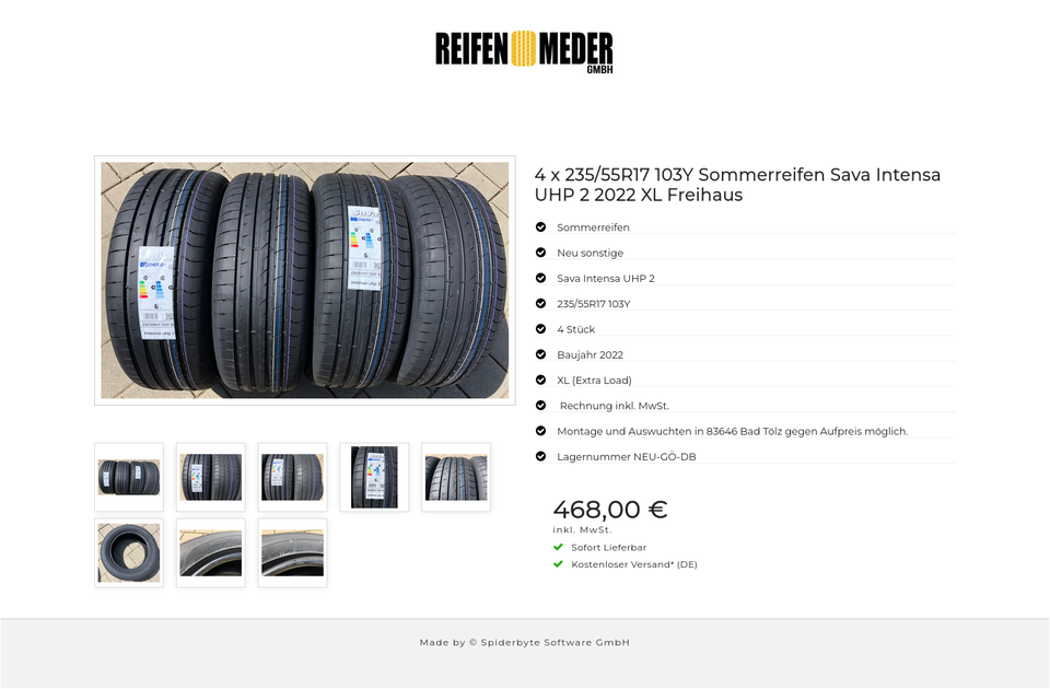 4x 235/55R17 103Y SAVA INTENSA UHP 2 SOMMERREIFEN 2022 XL #3117 – Bild 9