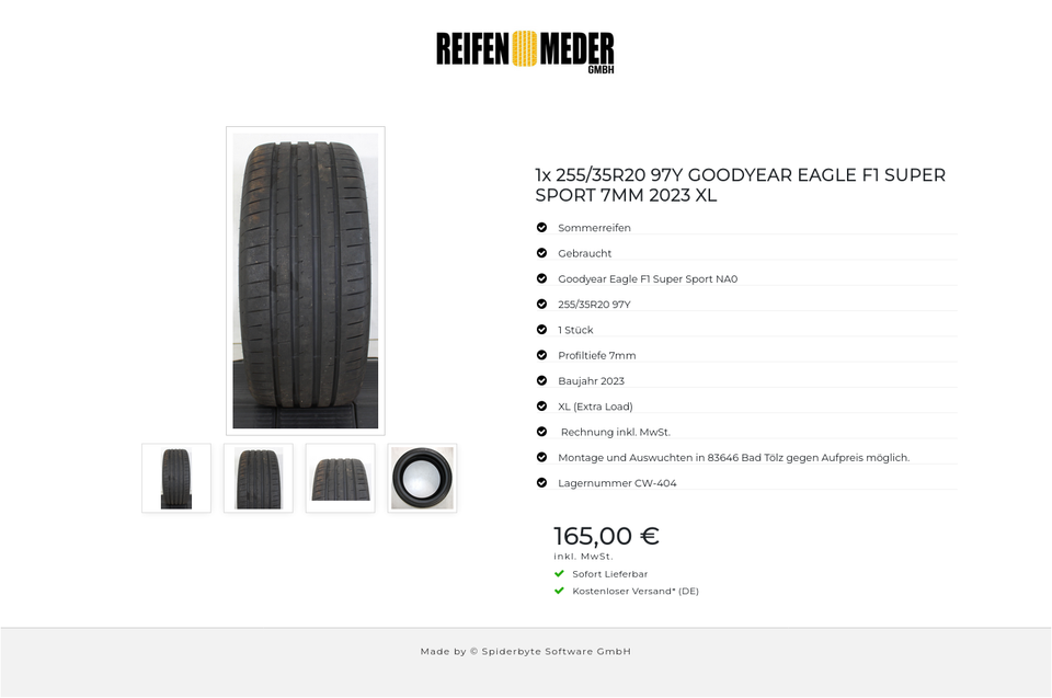 1x 255/35R20 97Y GOODYEAR EAGLE F1 SUPER SPORT 7MM 2023 XL #1LJR – Bild 5