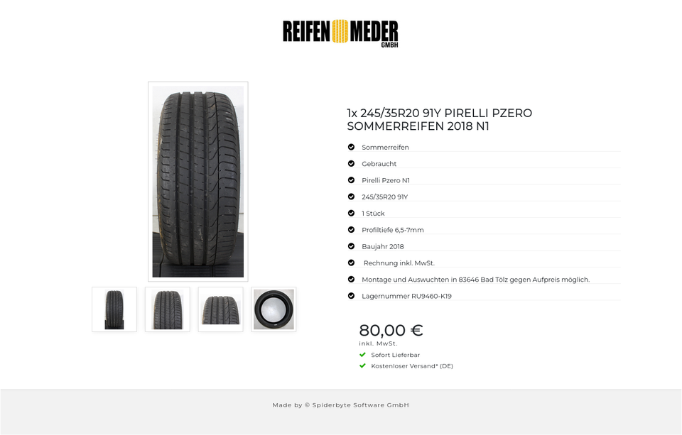 1x 245/35R20 91Y PIRELLI PZERO SOMMERREIFEN 2018 N1 #1N5I – Bild 5