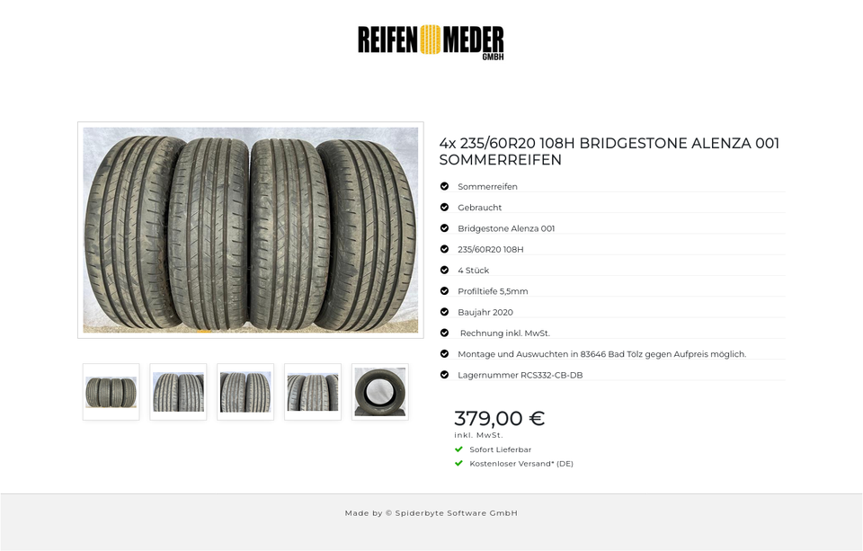 4x 235/60R20 108H BRIDGESTONE ALENZA 001 SOMMERREIFEN #9869 – Bild 6