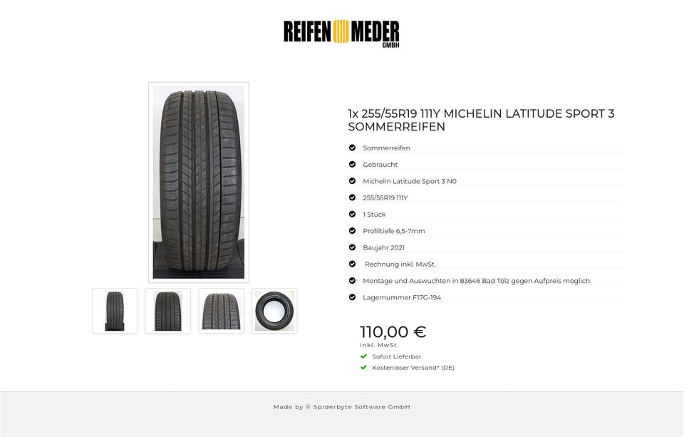 1x 255/55R19 111Y MICHELIN LATITUDE SPORT 3 SOMMERREIFEN #1HKE – Bild 5