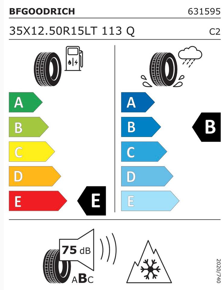 4x LT35x12.50R15 113Q BFGOODRICH ALL TERRAIN T/A GANZJAHRESREIFEN – Bild 5