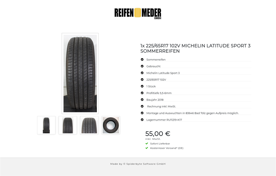 1x 225/65R17 102V MICHELIN LATITUDE SPORT 3 SOMMERREIFEN #1UYG – Bild 5