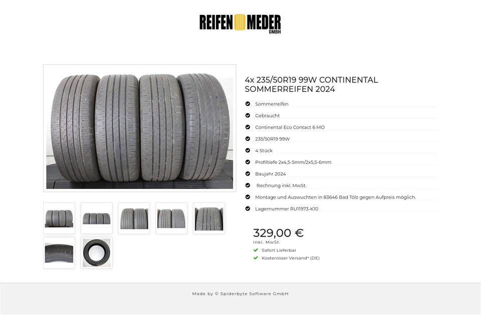 4x 235/50R19 99W CONTINENTAL SOMMERREIFEN 2024 #23OU – Bild 8