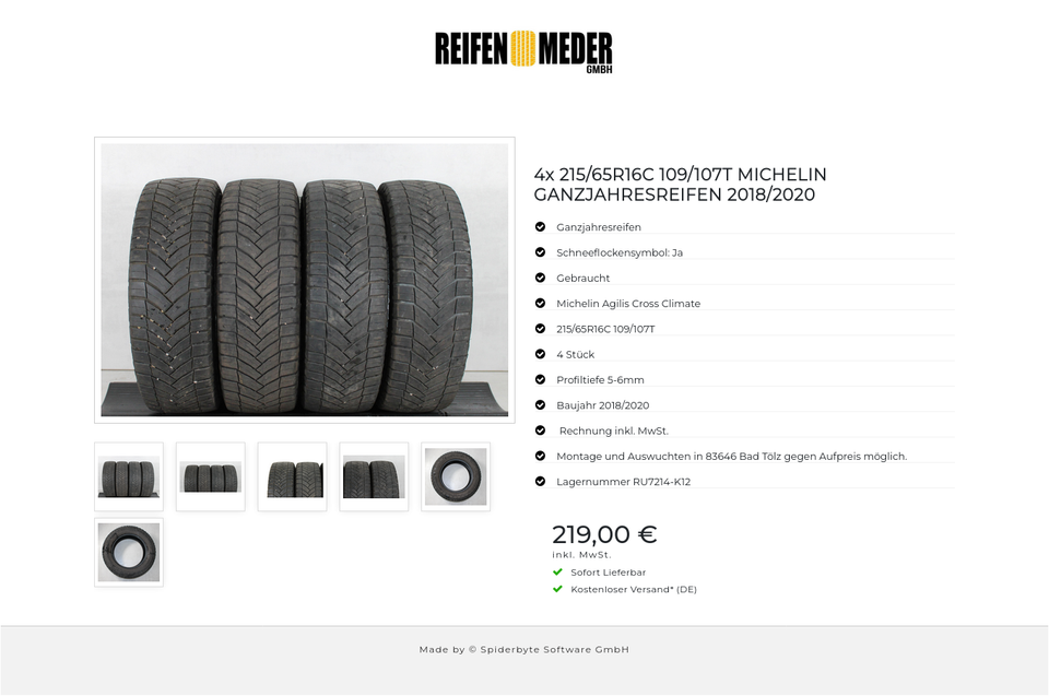 4x 215/65R16C 109/107T MICHELIN GANZJAHRESREIFEN 2018/2020 #1C1A – Bild 7