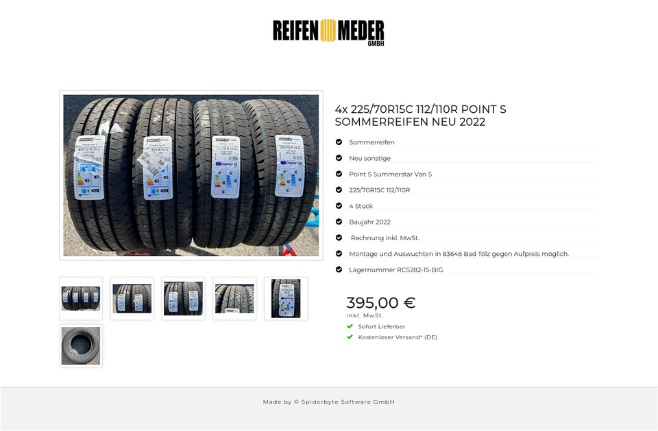 4x 225/70R15C 112/110R POINT S SOMMERREIFEN NEU 2022 #12BY – Bild 7