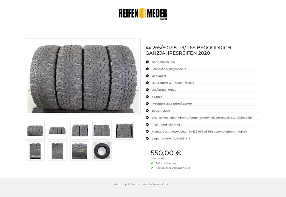 4x 265/60R18 119/116S BFGOODRICH GANZJAHRESREIFEN 2020 #1TJT – Bild 10